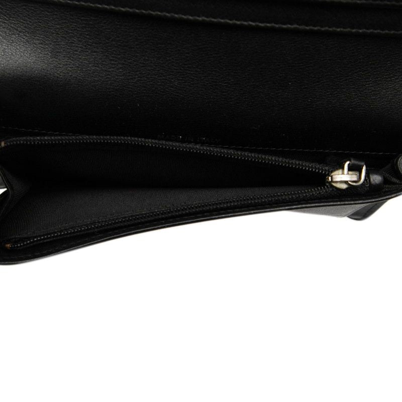 Chanel Stitch CC Logo Bifold Wallet Black Lambskin