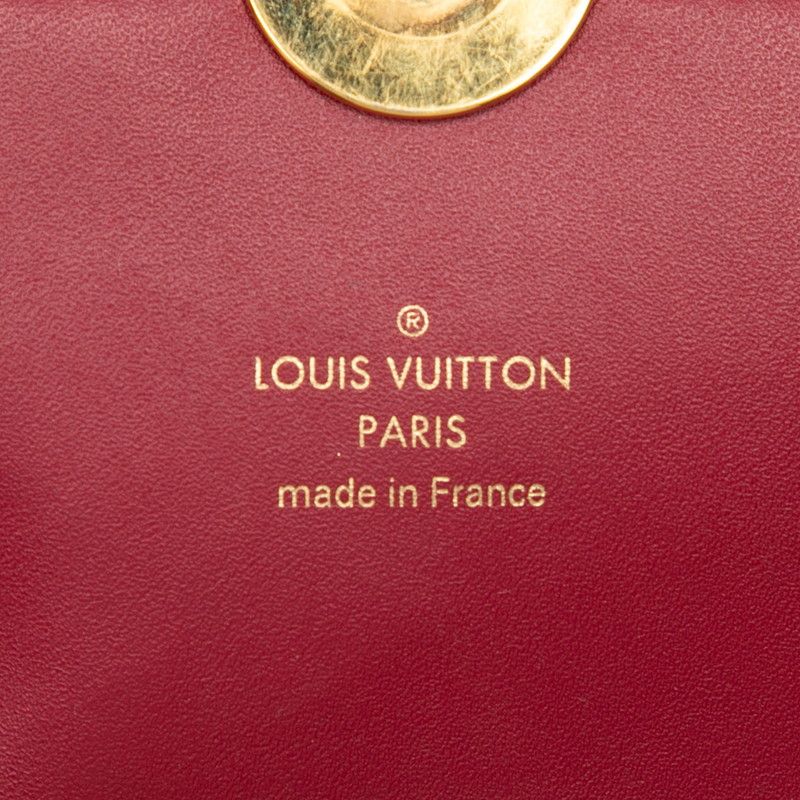 Louis Vuitton Monogram Portefeuille Floral Chain Wallet Shoulder Bag Fuchsia Brown