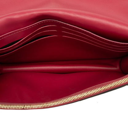 Louis Vuitton Monogram Portefeuille Floral Chain Wallet Shoulder Bag Fuchsia Brown
