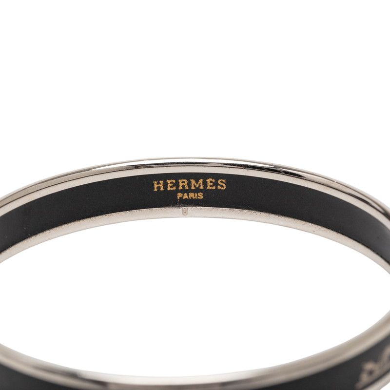 Hermes Enamel PM Silver Black Metal Silver - Black