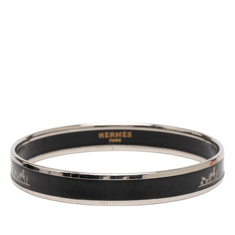 Hermes Enamel PM Silver Black Metal Silver - Black