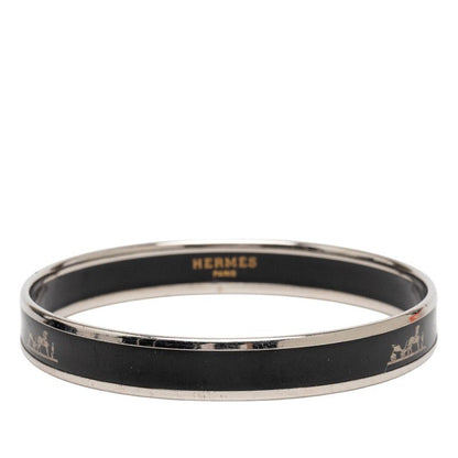 Hermes Enamel PM Silver Black Metal Silver - Black