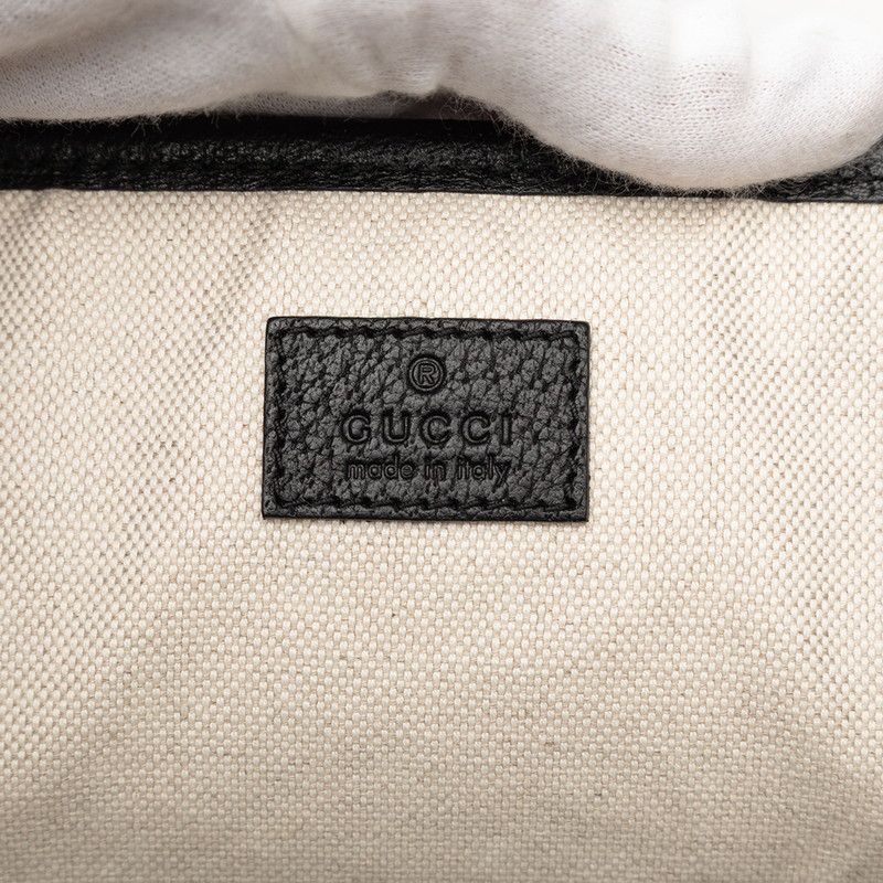 Gucci GG Marmont Double Tote Shoulder Bag Black Leather