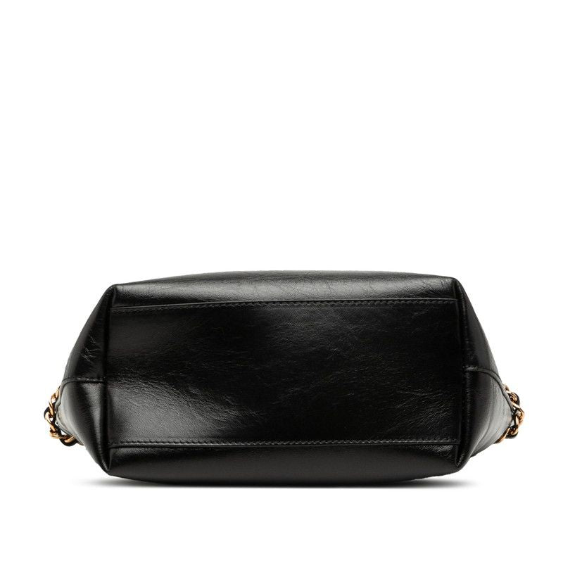 Versace Medusa Chain Handbag Black Leather