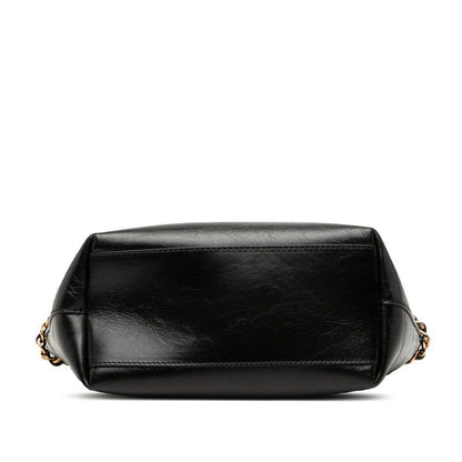 Versace Medusa Chain Handbag Black Leather
