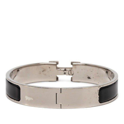 Hermes Click PM Silver Black Metal Enamel Silver - Black