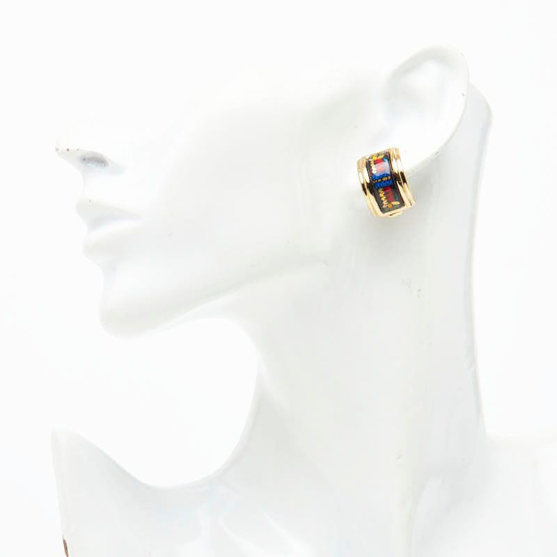 Hermes Enamel Gold Multicolor Plated Ring