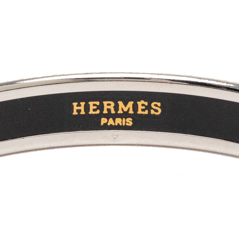 Hermes Enamel PM Silver Black Plated Silver - Black