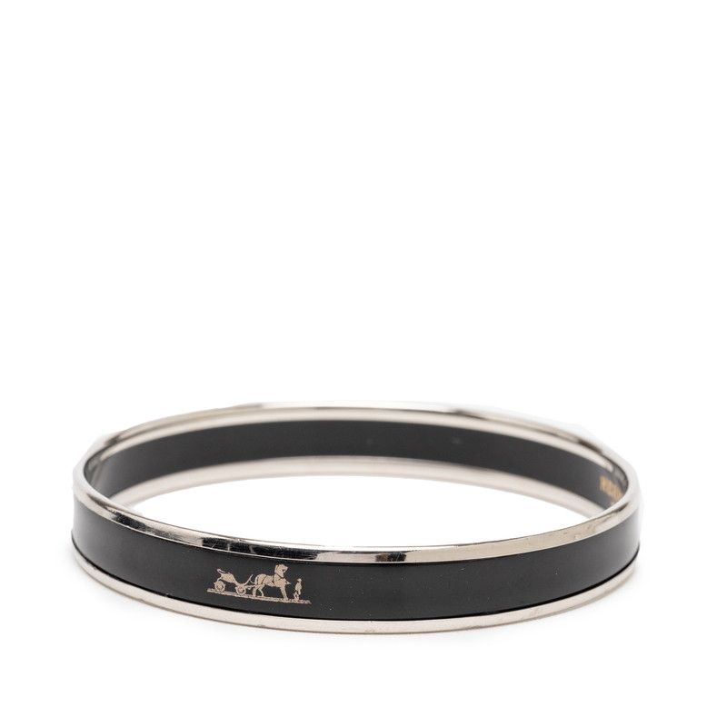Hermes Enamel PM Silver Black Plated Silver - Black