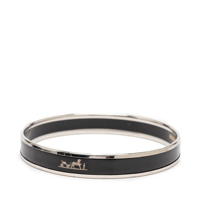 Hermes Enamel PM Silver Black Plated Silver - Black