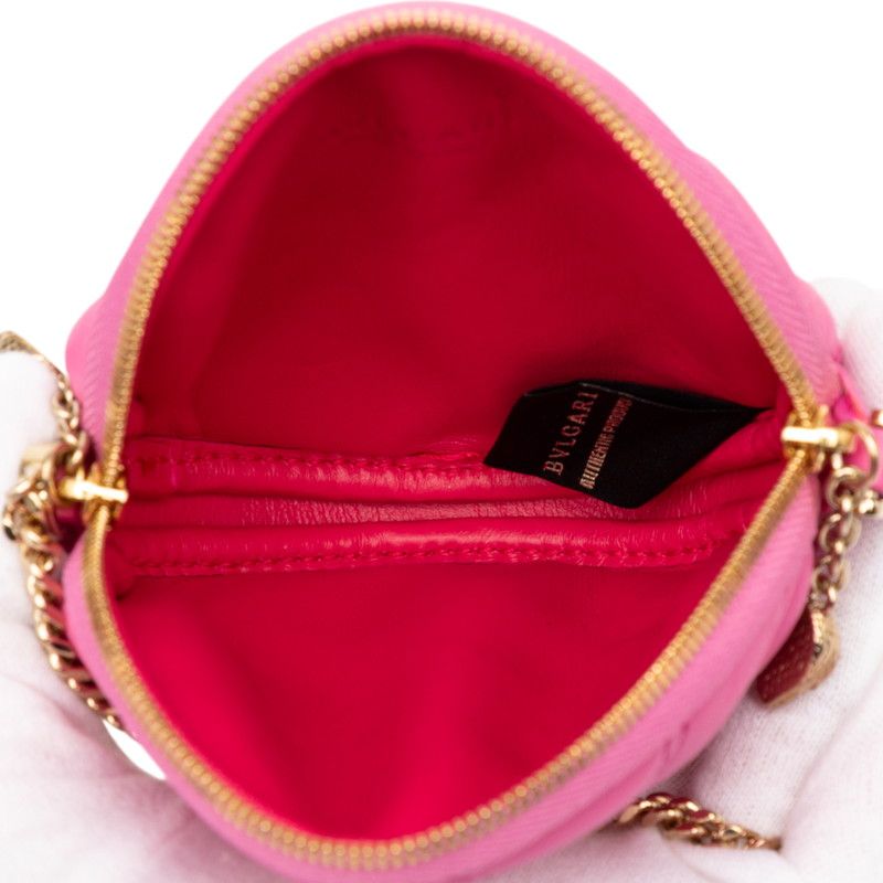 Bvlgari Serpenti Cabochon Mini Pochette Crossbody Chain Shoulder Bag Pink