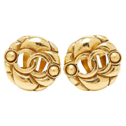 Chanel CC Logo Vintage Gold Plated Ring