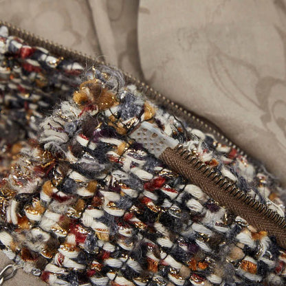 Chanel Tweed Zip Up Hoodie 38 Brown Multicolor