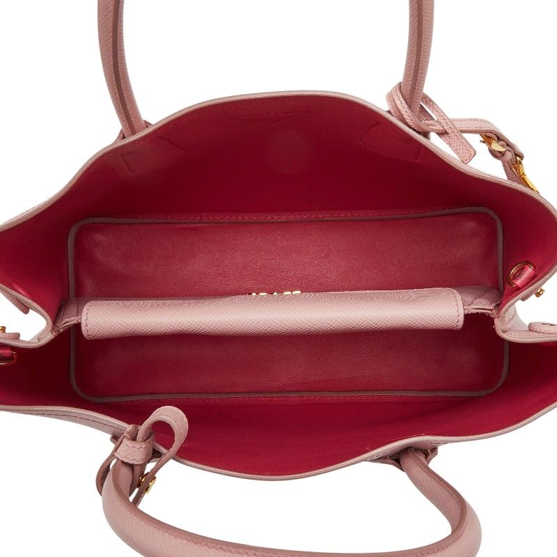 Prada de Ble 2-Way Shoulder Bag Pink Safia Leather