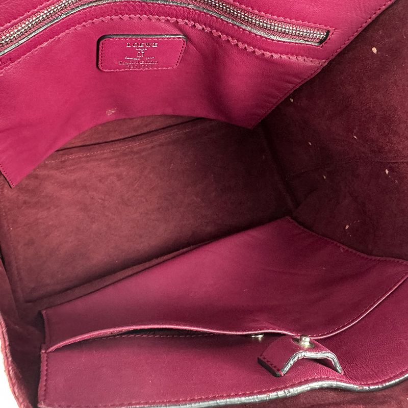 Loewe Handbag Leather Red Wine Red