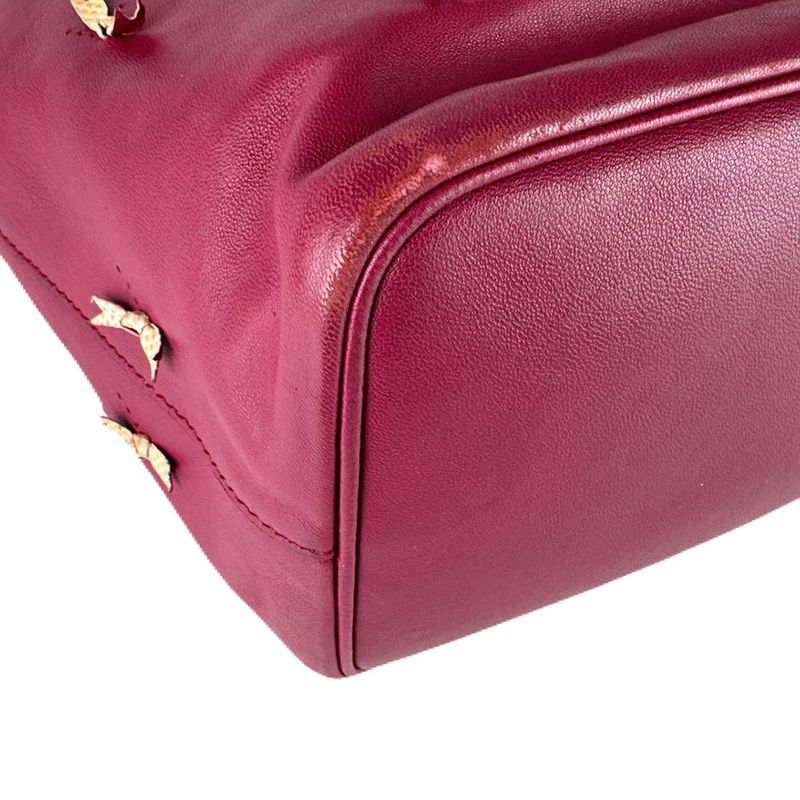 Loewe Handbag Leather Red Wine Red
