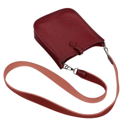 Hermes Evelyne TPM Amazon Pochette Mini Perforated Shoulder Bag Taurillon Clemence Rouge Ash