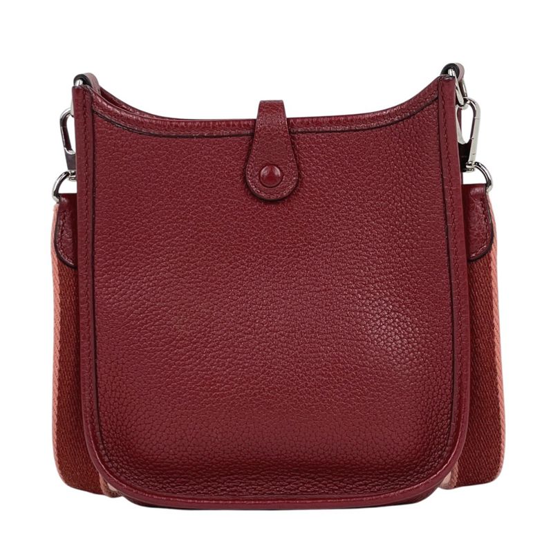 Hermes Evelyne TPM Amazon Pochette Mini Perforated Shoulder Bag Taurillon Clemence Rouge Ash