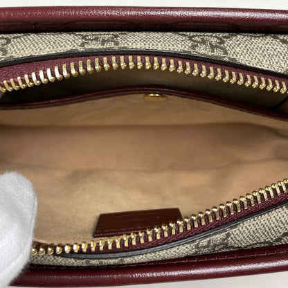 Gucci Interlocking Travel Case Second Bag GG Supreme Beige Red