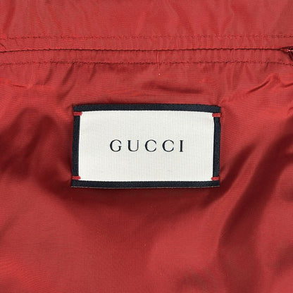 Gucci Patch Logo Down Jacket Cut Replacement Hooded Zip Up Blue - Red