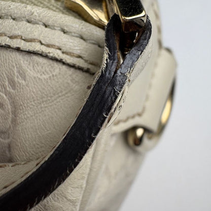Gucci Guccissima Handbag Mini Boston Leather Ivory