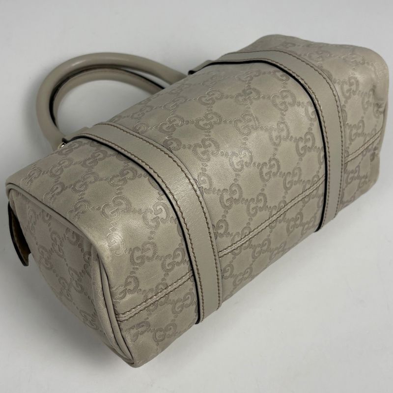 Gucci Guccissima Handbag Mini Boston Leather Ivory