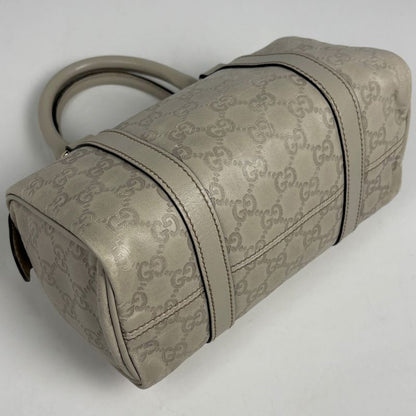 Gucci Guccissima Handbag Mini Boston Leather Ivory