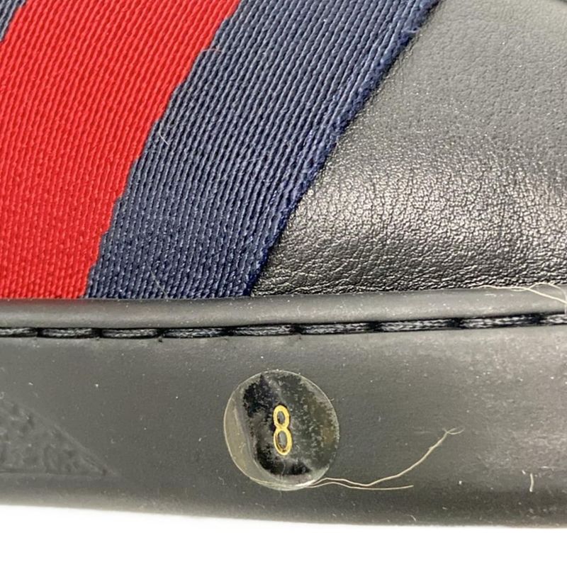 Gucci Sneakers 8 Ace Embroidery High Cut Black Blue Red Fur Black X Blue X Red