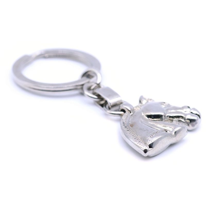 Hermes Key Ring Hose Cheval Key Holder Silver