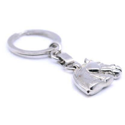 Hermes Key Ring Hose Cheval Key Holder Silver