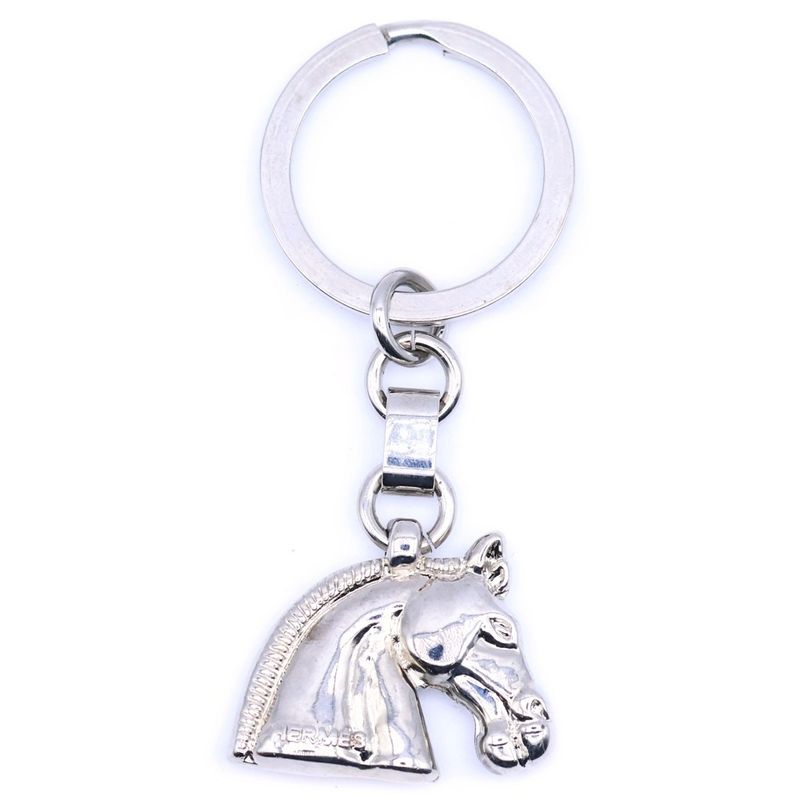 Hermes Key Ring Hose Cheval Key Holder Silver