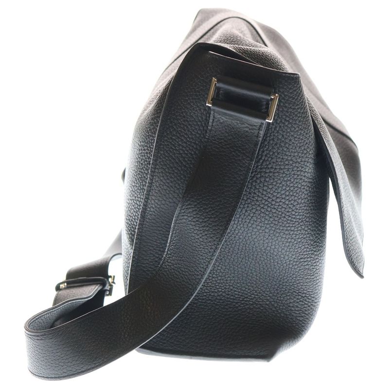 Hermes Sac Alfred 35 Plombe Taurillon Clemence Shoulder Bag Black Leather