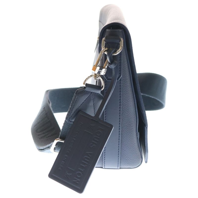 Louis Vuitton Aerogram Take Off Messenger Bag Dark Blue Leather