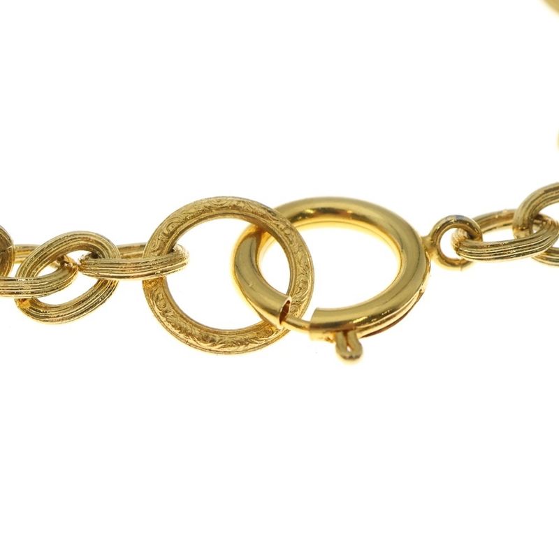 Chanel CC Logo Medallion Necklace Gold Vintage Pendant