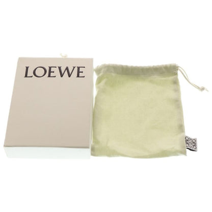 Loewe Vertical Compact Wallet Bifold Navy Black Leather Silver Navy- Black