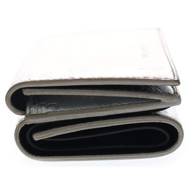 Balenciaga BB Monogram Wallet Logo Embossed Mini Silver