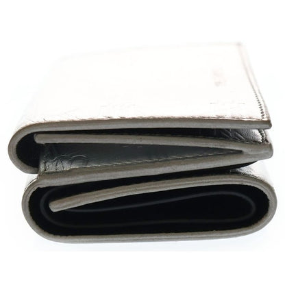 Balenciaga BB Monogram Wallet Logo Embossed Mini Silver