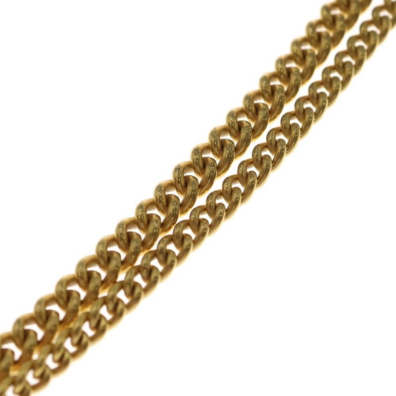 Dior CD Logo Pearl Double Chain Necklace Pendant Gold