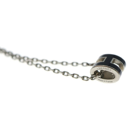 Hermes Pop Necklace Black Silver Pendant