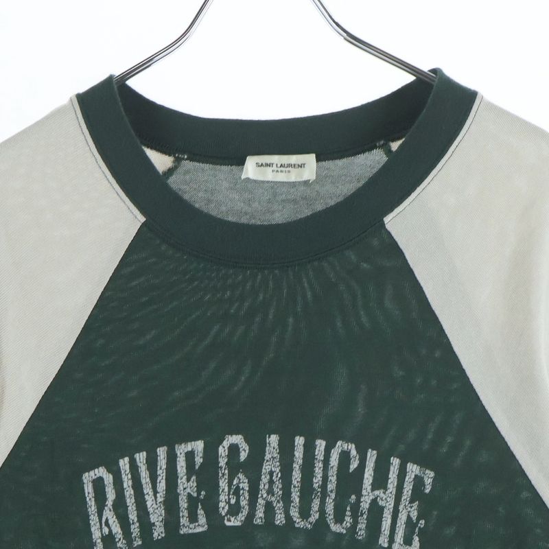 Saint Laurent Paris Rive Gauche Raglan T-Shirt Front Print