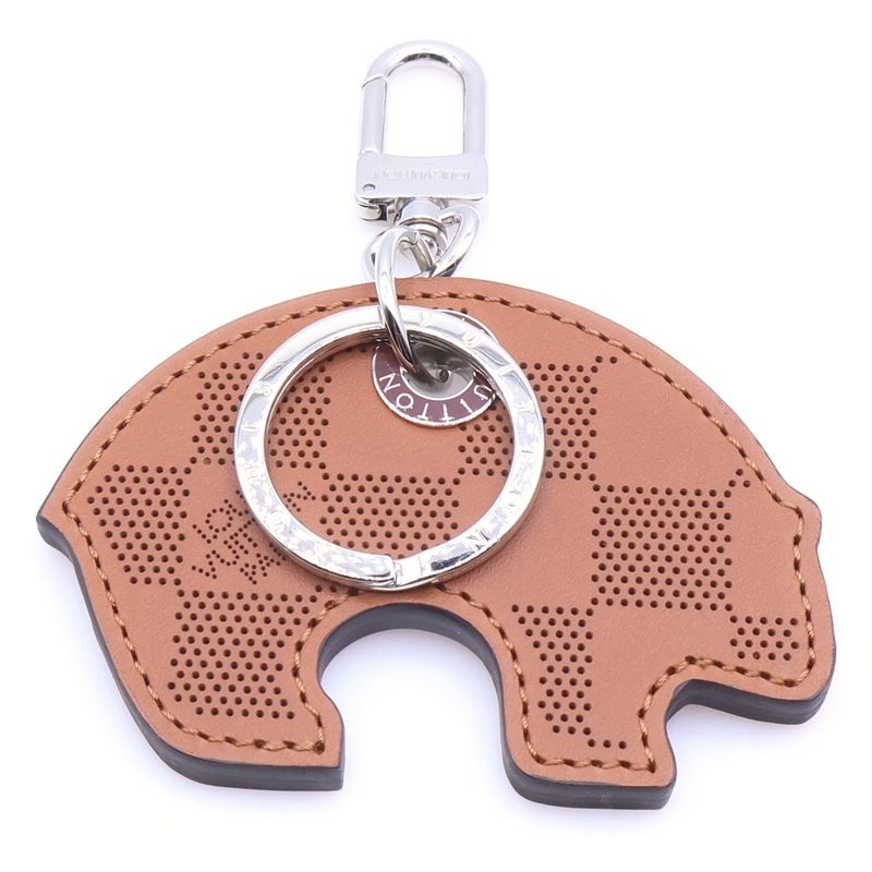 Louis Vuitton Summer Melody Damier Perforated Key Holder Bag Charm Cowhide
