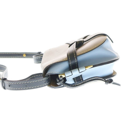 Loewe Gate Dual Small Shoulder Bag Sand Blue Leather Gold Greige Navy
