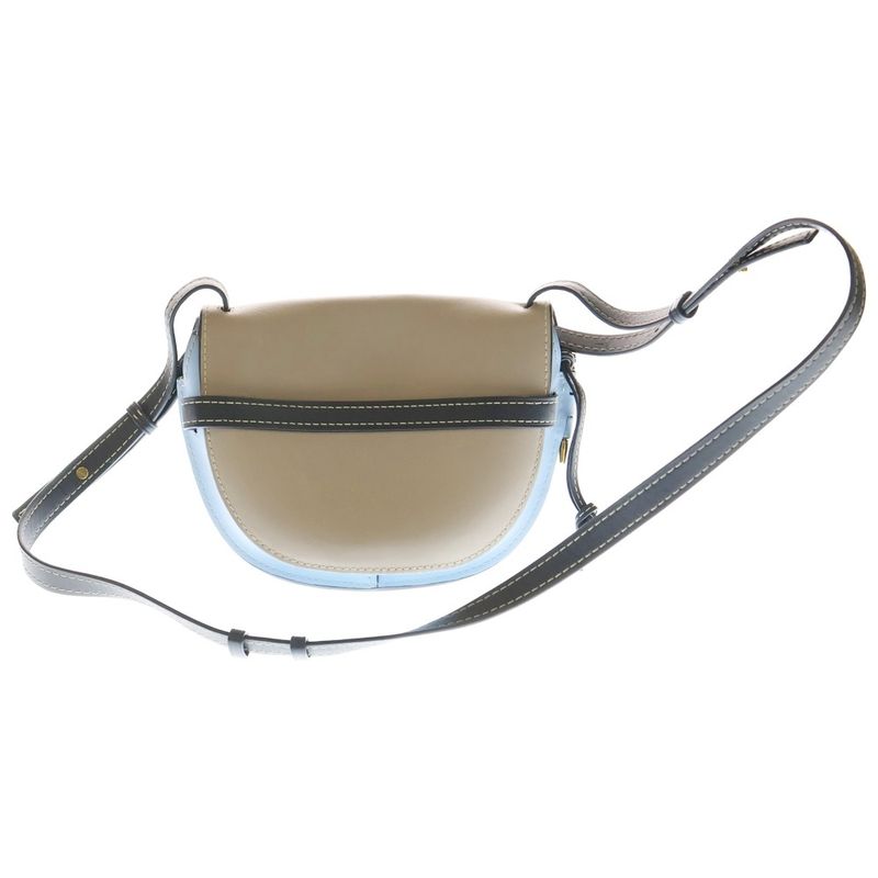 Loewe Gate Dual Small Shoulder Bag Sand Blue Leather Gold Greige Navy