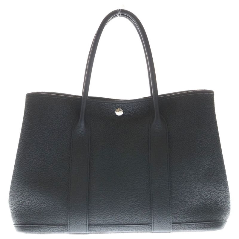 Hermes Garden Party PM Black Negonda Tote Silver