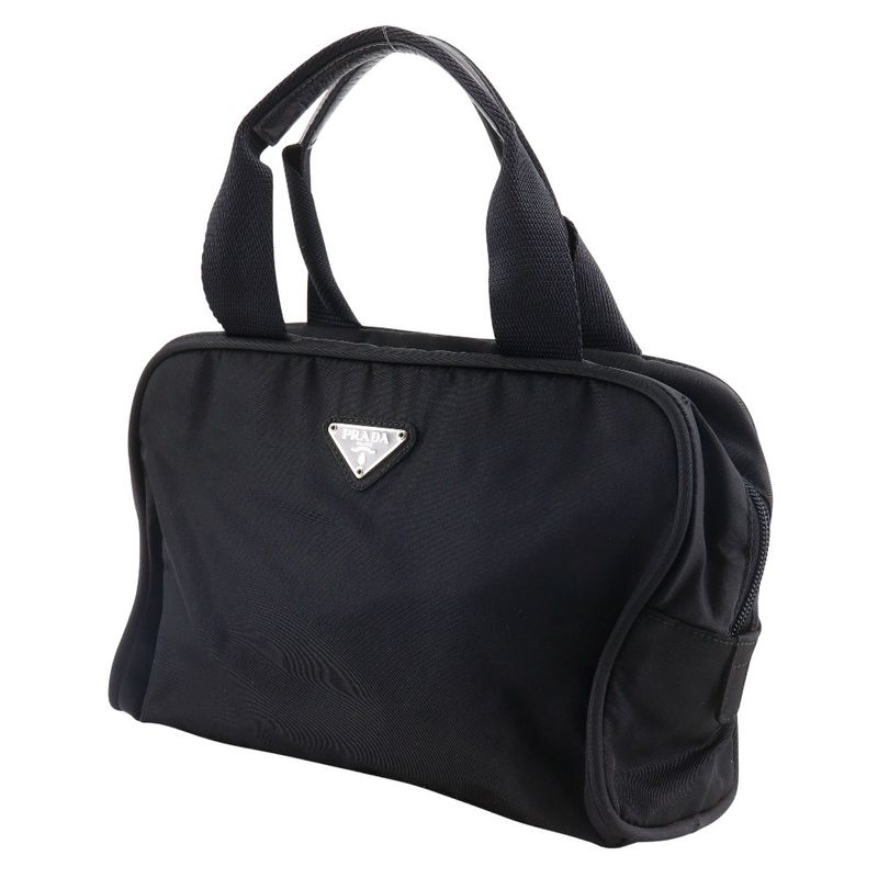 Prada Mini Boston Nylon Black Handbag