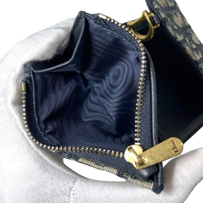 Dior Trifold Wallet Navy Blue