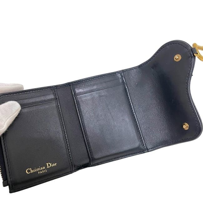 Dior Trifold Wallet Navy Blue