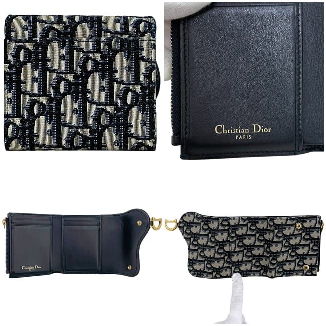 Dior Trifold Wallet Navy Blue