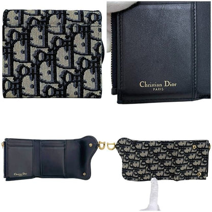 Dior Trifold Wallet Navy Blue