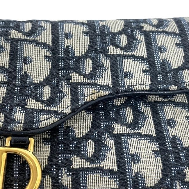Dior Trifold Wallet Navy Blue